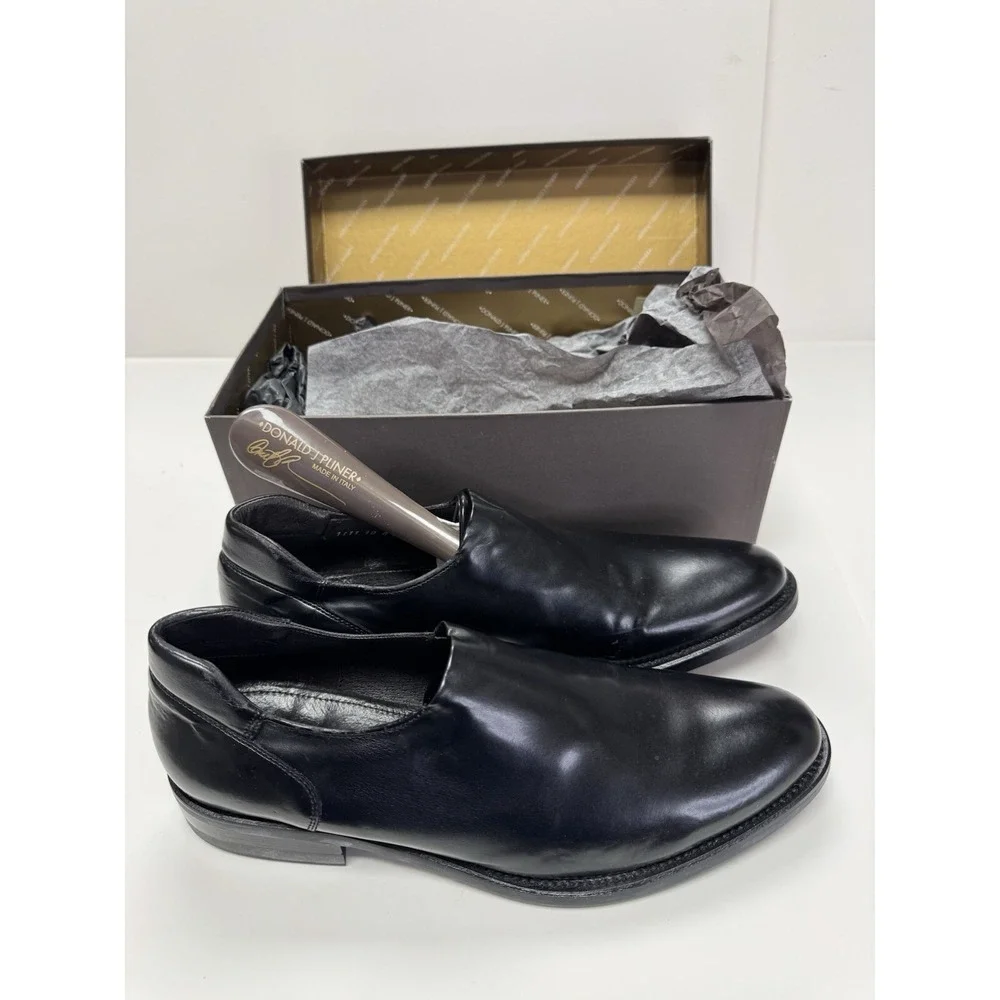 Donald Pliner Men's Stretch Nappa Leather Slip-On‎ Loafer Black Ewait 3030 M100